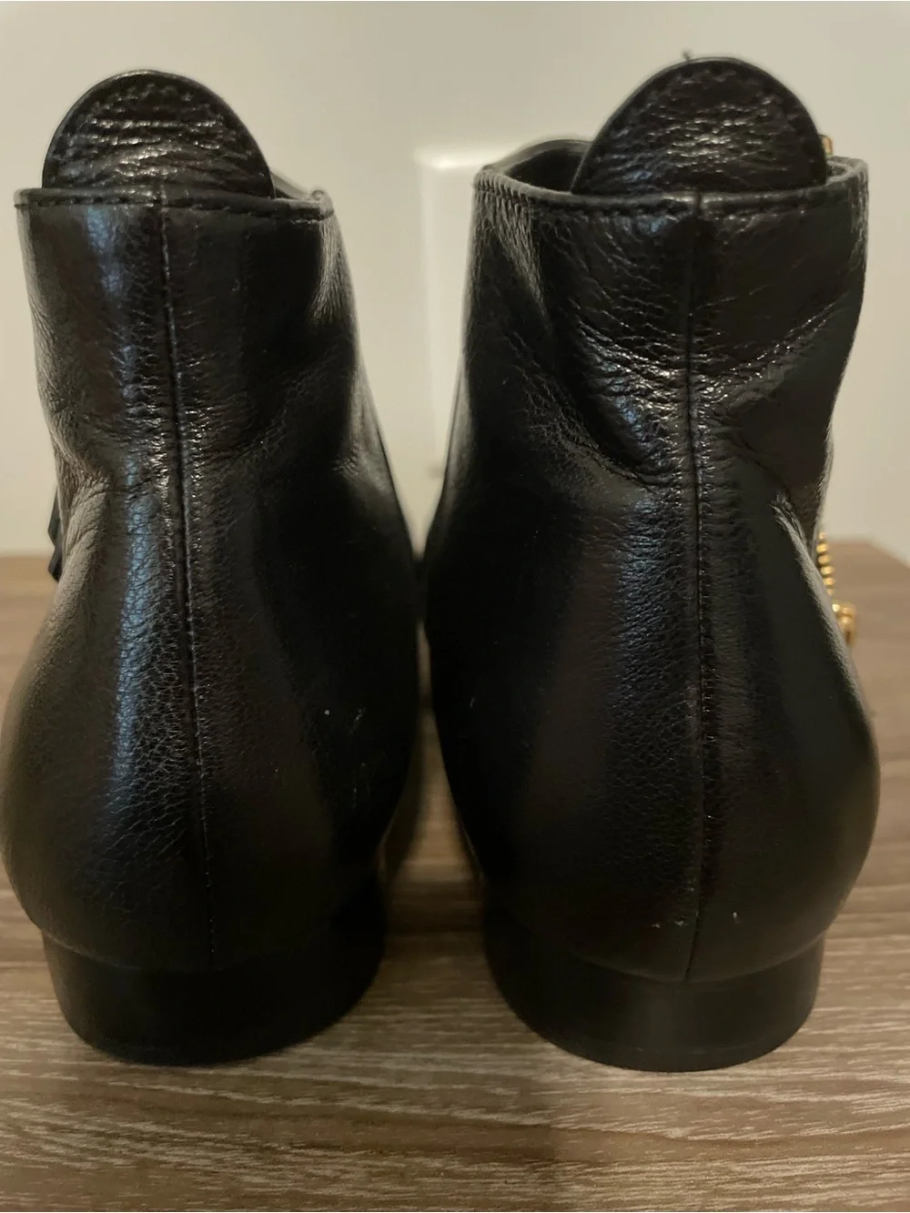 Cole Haan Belmont Leather Ankle Boots Sz 8.5 Black Preppy Minimalist Low Profile